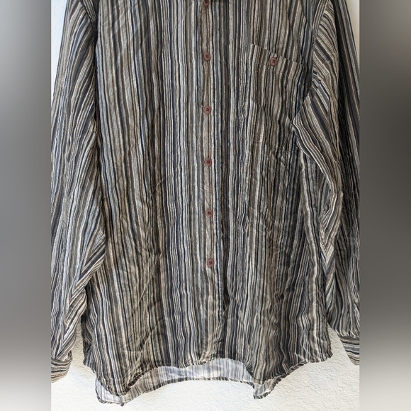 Axis Men's 100% Silk Button-Up Striped Shirt Workwear Office - Picture 5 of 10